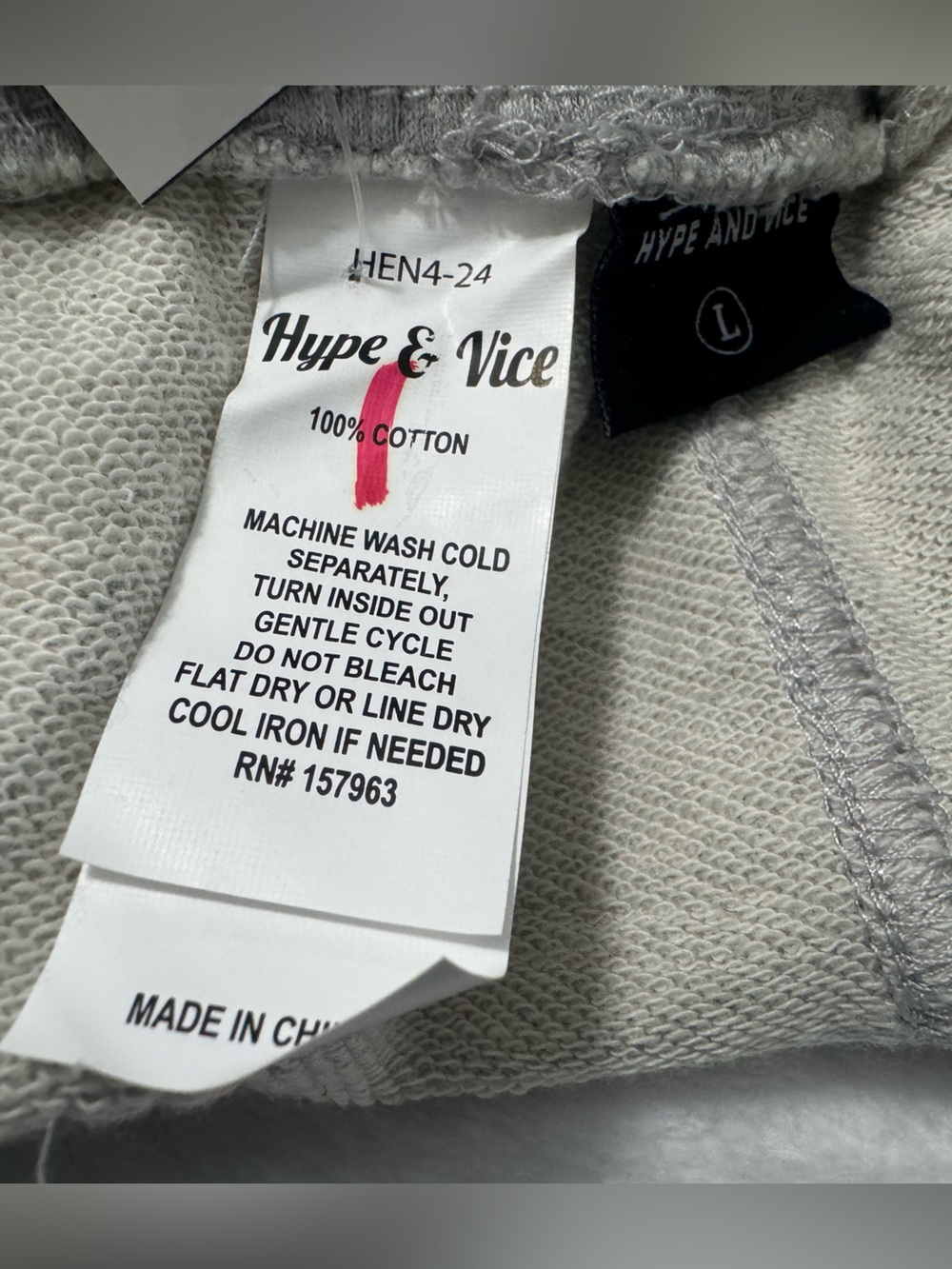 Hype & Vice Michigan Heather Gray Fleece Shorts Size L - Picture 4 of 5